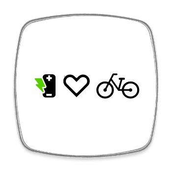 I love e-bike ebike - Viereckiger Kühlschrankmagnet - Weiß - Vorne
