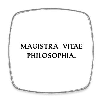 the philosophy is the teacher black - Square fridge magnet - white - Front