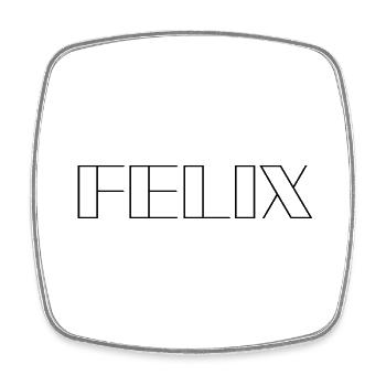 Name Felix Modern Schwarz - Viereckiger Kühlschrankmagnet - Weiß - Vorne