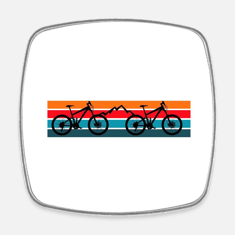VTT VTT VTT VTT Rétro - Magnet carré - blanc