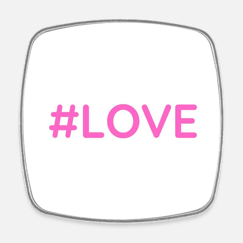 #love - Square fridge magnet - white
