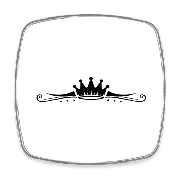 Krone Symbol Linie - Viereckiger Kühlschrankmagnet - Weiß - Vorne