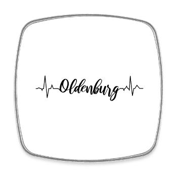 EKG Oldenburg - Viereckiger Kühlschrankmagnet - Weiß - Vorne