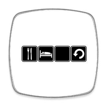 Eat Sleep Repeat - Square fridge magnet - white - Front