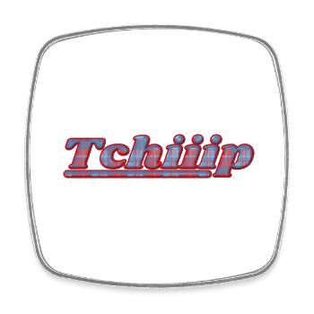 Tchiiip rouge - Magnet carré - blanc - Devant