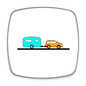 Car - Square fridge magnet - white - Front