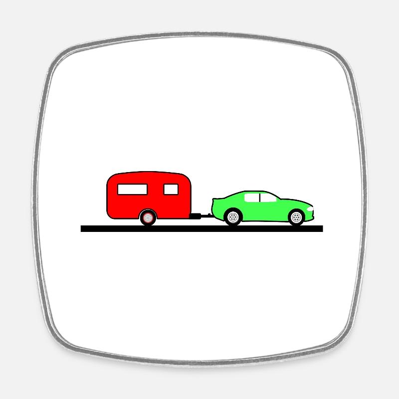 Car - Square fridge magnet - white