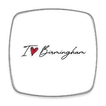 I Love Birmingham - Viereckiger Kühlschrankmagnet - Weiß - Vorne