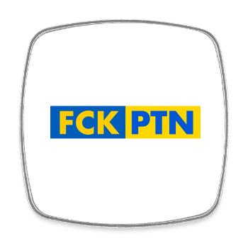 Fck ptn - Square fridge magnet - white - Front