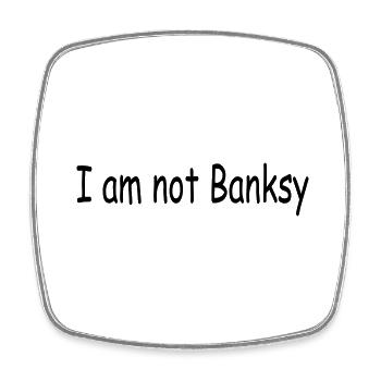 Banksy - Viereckiger Kühlschrankmagnet - Weiß - Vorne