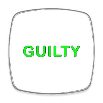 Guilty - Viereckiger Kühlschrankmagnet - Weiß - Vorne