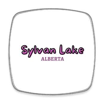 Sylvan Lake Alberta - Square fridge magnet - white - Front
