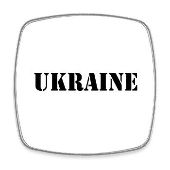 Ukraine - Square fridge magnet - white - Front
