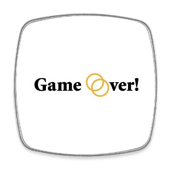 Game over Hochzeit Ehepaar Braut Bräutigam Ehering - Viereckiger Kühlschrankmagnet - Weiß - Vorne