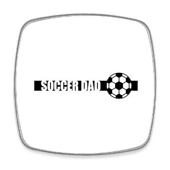 Streifen Soccer Dad Logo - Viereckiger Kühlschrankmagnet - Weiß - Vorne