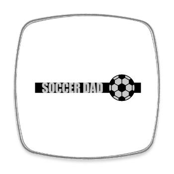 Balken Soccer Dad Logo - Viereckiger Kühlschrankmagnet - Weiß - Vorne