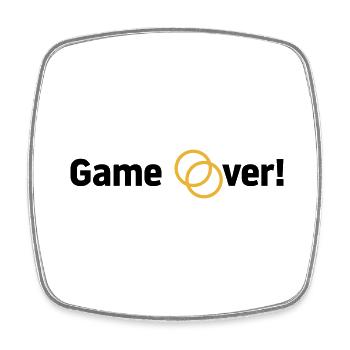 Game over Hochzeit Ehepaar Braut Bräutigam Ringe - Viereckiger Kühlschrankmagnet - Weiß - Vorne