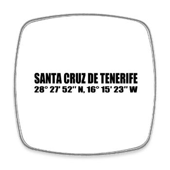 Santa Cruz de Tenerife coordinates - Square fridge magnet - white - Front