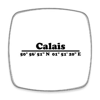 Coordonnées de Calais - Magnet carré - blanc - Devant