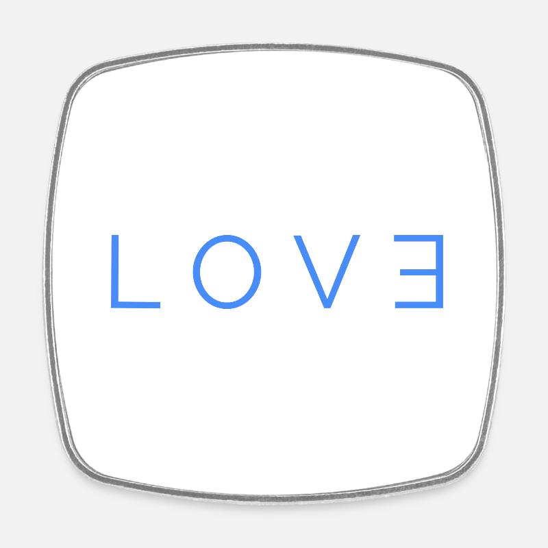 Love Logo blue - Square fridge magnet - white