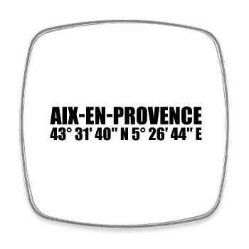 Aix-en-Provence coordinates - Square fridge magnet - white - Front