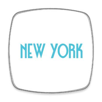 New York - Square fridge magnet - white - Front