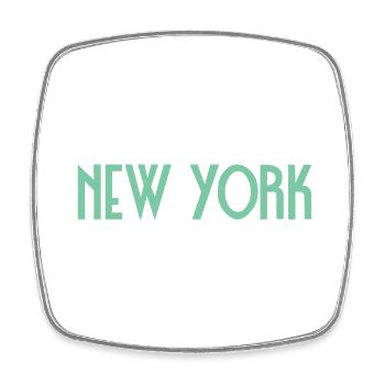 New York - Viereckiger Kühlschrankmagnet - Weiß - Vorne