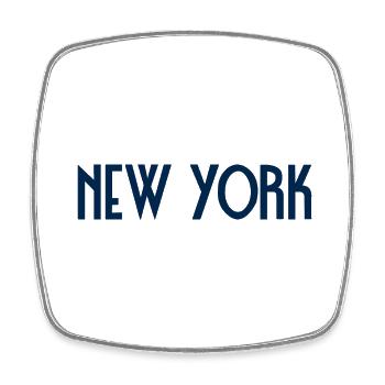 New York - Viereckiger Kühlschrankmagnet - Weiß - Vorne