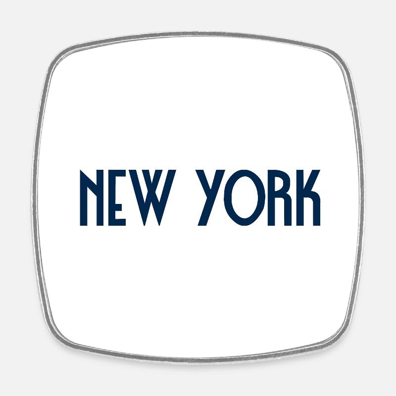 New York - Magnet carré - blanc
