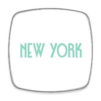 New York - Viereckiger Kühlschrankmagnet - Weiß - Vorne