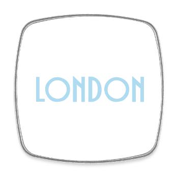 London - Viereckiger Kühlschrankmagnet - Weiß - Vorne