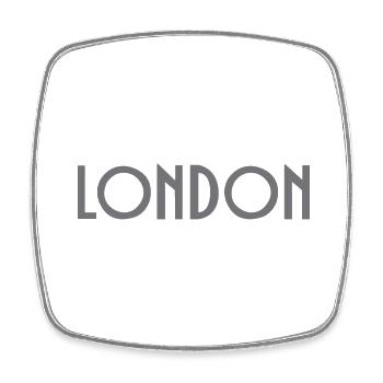 London - Viereckiger Kühlschrankmagnet - Weiß - Vorne