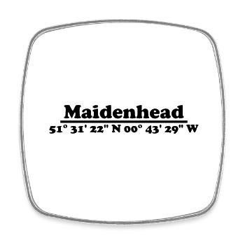 Coordonnées de Maidenhead - Magnet carré - blanc - Devant