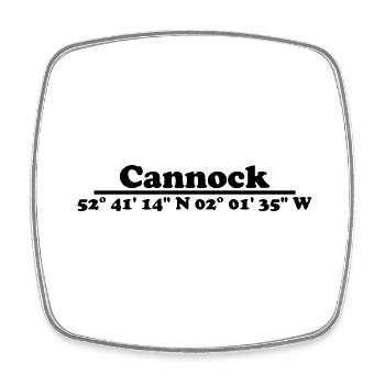 Coordonnées de Cannock - Magnet carré - blanc - Devant