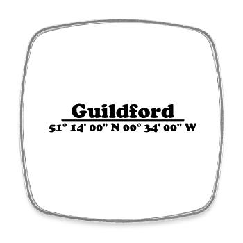 Coordonnées de Guildford - Magnet carré - blanc - Devant