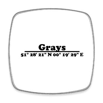 Gray's coordinates - Square fridge magnet - white - Front
