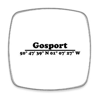Coordonnées Gosport - Magnet carré - blanc - Devant