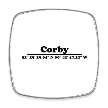 Coordonnées corby - Magnet carré - blanc - Devant