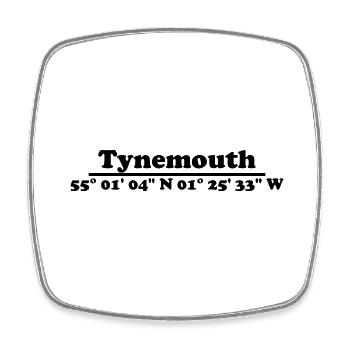 Coordonnées de Tynemouth - Magnet carré - blanc - Devant