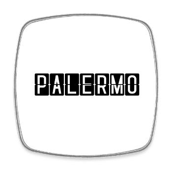 Palermo Flughafentafel - Viereckiger Kühlschrankmagnet - Weiß - Vorne