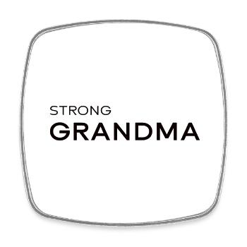 Strong Grandma 2 black - Viereckiger Kühlschrankmagnet - Weiß - Vorne
