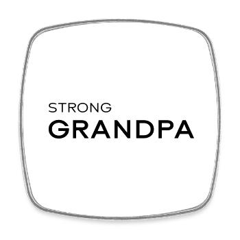Strong Grandpa Black - Viereckiger Kühlschrankmagnet - Weiß - Vorne