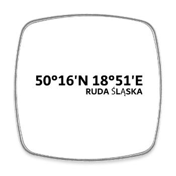Coordonnées de Ruda Śląska - Magnet carré - blanc - Devant