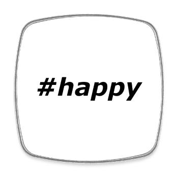 #happy - Viereckiger Kühlschrankmagnet - Weiß - Vorne