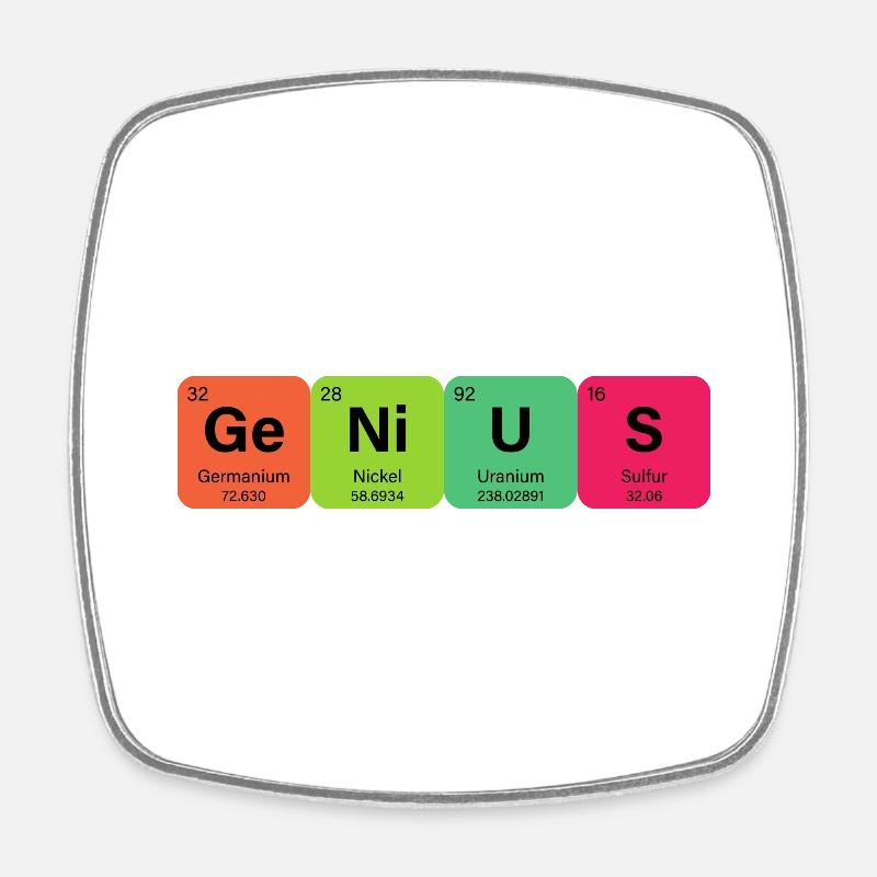 Genius Periodensystem Element - Viereckiger Kühlschrankmagnet - Weiß