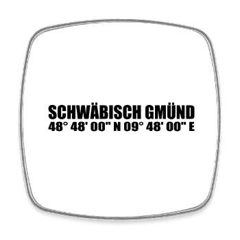 Schwäbisch Gmünd Koordinaten - Viereckiger Kühlschrankmagnet - Weiß - Vorne