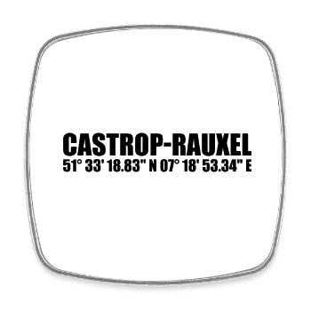 Castrop-Rauxel Koordinaten - Viereckiger Kühlschrankmagnet - Weiß - Vorne