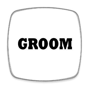 Groom - Magnet carré - blanc - Devant