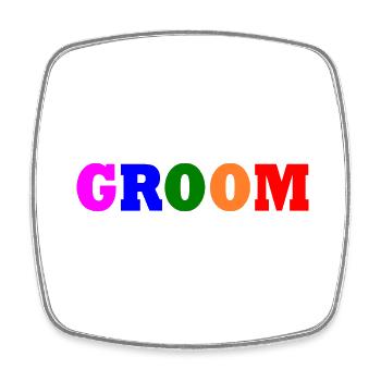 Groom - Magnet carré - blanc - Devant