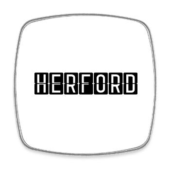 Herford Flughafentafel - Viereckiger Kühlschrankmagnet - Weiß - Vorne